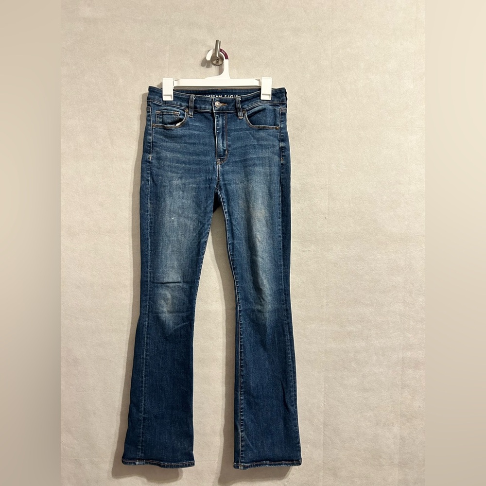 AE Next Level or American Eagle Curvy High-Waisted Skinny Kick Boot Jeans Sz8 R - Picture 2 of 6